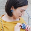 Juliana Jewelry Blue Rhinestone Earring and Brooch Set